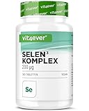 Selen 3-fach Komplex - 365 Tabletten mit je 200 µg - Premium: Natriumselenit, L-Selenmethionin, Selenhefe - Ohne unerwünschte Zusätze, hochdosiert, vegan