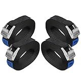 Zurrgurt Spanngurt belastbar bis 250 kg DIN EN 12195-2 Befestigungsgurt Klemmverschluss Befestigungsriemen schwarz Verschiedene Längen Stückzahlen, 4er Pack 2.5 cm x 2.5 m