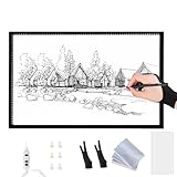 LED Leuchttisch A0 A1 A2 A3 A4, Ultra-dünnes LED Licht Pad mit stufenloser Helligkeit, Magnetische Zeichenplatte, Leuchtbox für Zeichnen, Diamond Painting, Skizzen, Animation, Tattoo, Plotterfolie