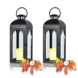 Taman Herbstdekorationen, Kerzenlaterne, flackernde, flammenlose Laternen, dekorative hängende Kerzenlaterne, Metall, Vintage, für Thanksgiving, Outdoor, Terrasse, Garten, Tisch, Party-Dekoration, 2