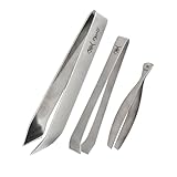 Fysell – Grätenzangen 3er Set für Fisch aus gebürstetem Edelstahl – Grätenpinzette mit geradem Kopf – Fischpinzette zum präzisen Entfernen von Fischgräten – rostfrei & spülmaschinenfest