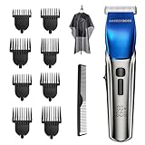 BarberBoss Haar und Bartschneider für Herren, Haarpflege-Set, einstellbare Geschwindigkeitsschneidemaschine mit Keramikschneideklinge, Haarschneidemaschine für Herren, wasserdichtes Fellpflegeset