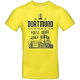 Alsino Herren T-Shirt Dortmund (3) You'll Never Walk Alone mit Jahreszahlen und Stadion aus Baumwolle, (gelb), (XL)