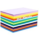 200 Blatt Buntes Papier A4, Farbiges Papier Faltpapier in 20 Farben, (70 g/m²) Tonpapier A4 Bunt/ Bastelpapier Origami Papier Zweiseitig /Buntpapierset für Diy Origami und Bastelprojekte