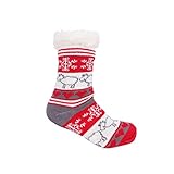 FGUUTYM - und Wintersocken für Damen, Bodensocken, Schneesocken, verdickte Fleecesocken Herrensocken (Grey, One Size)