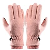 Honhoha Thermohandschuhe,Motorradhandschuhe Winter - Reithandschuhe mit Schleife - Verdickte, wasserabweisende, winddichte Touchscreen-Thermohandschuhe mit hoher Fingerfertigkeit zum Gehen, Reiten und