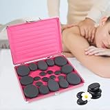 TouSuaRSi 20 Stück Massagesteine Hot Stone Massage Set Spas Massagegerät Steine Tragbar Heizkoffer Massagesteinwärmer Set für Privatanwender, Entspannung, Massagetherapie
