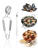 UYRVAPE Schneckenzange und Schneckengabel Set, Schneckenbesteck aus Edelstahl, Meeresfrüchtegabeln, Schnecke, Krabben, Hummer, Werkzeuge zum Servieren im Restaurant, für Privathaushalte, Hotels