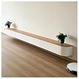 Generisch Schwebender TV-Ständer Mit Ablage, Entertainment-Center Aus Holz, Mit Hohler Rückseite, Wandmontierter TV-Schrank, Modernes TV-Regal, TV-Möbel, TV-Tisch(Natural,260cm)