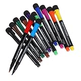 DOITOOL 12 Stück Magnetischer Whiteboard-stift Löschbar Wischen Magnetische, Trocken Abwischbare Stifte Farbe Kreidemarker Schreibwaren Weiß Planke Trockener Löschbrett Tafel Schwamm