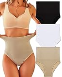 FINETOO 3er Pack Bauchweg Unterhose Damen High Waist Slip Hohe Taille Shapewear Unterwäsche Frauen Panties Mehrpack S-2XL