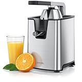 Arendo - elektrische Saftpresse 1000 Watt - Edelstahl Zitruspresse Orangenpresse Entsafter - Hochleistungsmotor - sehr hohe Ergiebigkeit - Edelstahlkegel - BPA frei - Spülmaschinen geeignet