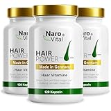 Haar Vitamine 3er Sparmenü - 120 Kapseln (6 Monate) I Hochdosiert mit Biotin, Zink, Selen, OPC, Hirse-Extrakt (reich an Silizium und Kieselerde) I Hochwertige Haarvitamine für Haar- & Bartwuchs