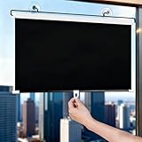 Jatwefiv Verdunklungsrollo ohne Bohren,B68 x L125cm Saugnapfes Rollo,99% Verdunkelung Sichtschutz Sonnenschutz Thermorollo,UV-Schutz Fensterrollo Rollo für Wohnzimmer Badezimmer Büro Auto