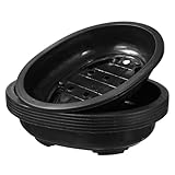 FONDOTIN 6 Stück Große Ovale Pflanzgefäße aus Kunststoff Dekorative Blumenkübel für Bonsai und Garten Langlebige und Sichere Pflanztöpfe für Innen Außenbereich Modernes Design Vielseitig