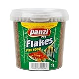 Panzi Pet – Fischfutter für Aquarienfische – Flockenfutter – Wiederverschließbare Verpackung – 1L