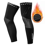 ROCKBROS Radsport Armlinge Arm Sleeves Beinlinge Knieschutz Winter Anti Rutschen Armwärmer Beinwärmer für Laufen Fußball Basketball Herren/Damen S-3XL (1 Paar) Beinlinge L-XL