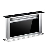 Klarstein Downdraft-Dunstabzugshaube, Versenkbare Abzugshaube, Leise Dunstabzugshauben mit Filter, Dunstabzugshaube 60cm, Umluft/Abluft Dunsthaube mit 10 Stufen, Dunstabzug 576 m³/h Luftstrom