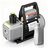 3 CFM Vakuumpumpe Klimaanlage 1/4 HP Vakuumpumpe für R12, R22, R502, R410A, R134A, R404, R407, R452A Single-Stage Vacuum Pump Ideal für HVAC, Auto-Klimaanlage, Lebensmittelverarbeitung, Entgasung