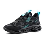 Hitmars Turnschuhe Herren Laufschuhe Air Luftpolster Sportschuhe Leicht Sneaker Atmungsaktiv Joggingschuhe Walkingschuhe Running Sport Straßenlaufschuhe Outdoor Schwarz-Grün EU 46