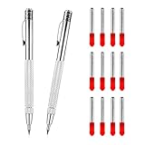 KINBOM 2 Stück Wolframcarbid Stift, Anreißnadel Hartmetall mit Magnet Anreißwerkzeug mit Zusätzlichen 12 Ersatz-Red-Hat-Markierspitzen für Glas/Metallblech Reißnadel Diamant für Keramik