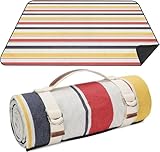Wasserdichte Picknickdecke – tragbare sanddichte Strandmatte mit Tragegurt, faltbar für Outdoor-Camping, Wandern, Gartenpartys – 200 cm x 200 cm