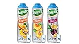 Teisseire 3 Sirup Zero Sucres (tropisch, Pfirsich, Passionsfrucht) für erfrischende Getränke, Cocktails, Kanister, recycelbar, 3 x 60 cl