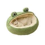 JINGTOPS Katzenbett,Haustierbett Katzenkissen Katzenkorb Donut-Kuschelbett Warme Weich Katzenbetten Froschform mit Rutschfester Unterseite Schöne Tierbett für Katzen kleine Welpen (M-50CM, Halber)