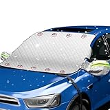 HAPPY FINDING Autoscheibenabdeckung Winter Ultra-Dick Windschutzscheibe 9 Magnet Abdeckung Faltbare Wasserbeständig UV,Größe 157cm x 126cm