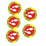 Homoyoyo 5 Blätter Runde Selbstklebende Abstandshalte Aufkleber PVC für Schule Einkaufszentrum Öffentliche Plätze Hygiene Dekor Sicherheitsabstand Hinweis Sticker