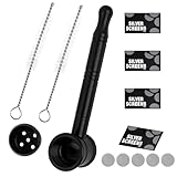 Pfeife,Kleine Tragbare Rauchpfeife,Zerlegbare Metallpfeifen mit 10 EdelstahlSiebfiltern und 2 Reinigungsbürsten,Kleine Tragbare Rauchpfeife,Mini Hammermundstück Aus Metall und Aluminium