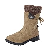 Damenstiefel Winter Boots Damen Frau 37 39 49 Schwarz Mit Fell Stiefeletten Elegant Braun Winterstiefel Winterschuhe Hohe Boots Halblange Schuhe Winterboots Warm Klassische Schnürstiefel 8