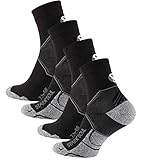 STARK SOUL Quarter Performance Sportsocken, Funktionssocken für Damen & Herren (2 Paar), Laufen, Joggen, Radsport, Fitness, Triathlon, Wandern, Schwarz, 39-42