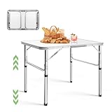 HSHa Klappbarer Campingtisch 2 Höhen-70/33 cm Tragbare Campingtische Campingtisch faltbar für 4 Personen Ultraleicht aus Aluminium, bis 15kg