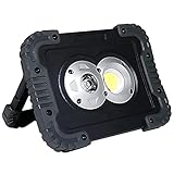 LED-Flutlicht für draußen, 20 W, 650 lm, 4400 mAh, 18650 Lithiumbatterie, LED-Arbeitsleuchte, Kaltweiß, tragbare Sicherheitsleuchten für Camping im Freien (Größe: 20 W, Farbe: Batterie) (Ladung 20 W)