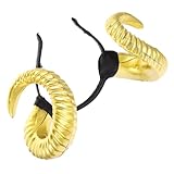 PLAFOPE Halloween-horn-kopfschmuck Kopfschmuck Aus Widderhörnern Stirnband Mit Widderhörnern Widderhörner Cosplay Antilopenhörner Teufelshörner Stirnband Pu Damen Schüttgut Schaf Ohren