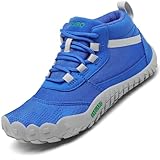 SAGUARO Kinder Barfußschuhe Jungen Leichtigkeit Trekking-Wanderschuhe Mädchen Outdoor Fitnessschuhe Kühles Blau Gr.29