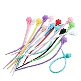 TXLEAPEY 20Pcs Silikon Kabel Veranstalter Krawatte Reusable Multi-Zweck Home Office Power Linie Management Kabel Wickler(Color3)
