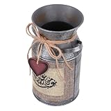 NUOBESTY Rustikaler Eisen blumentopf Silber Vintage Blumen Eimer mit Griffen Langlebiger Metall blumenkübel für Garten Wohnzimmer deko Praktischer Pflanzkübel für Blumenarrangements und