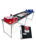 MUWO Bierpong Tisch Set mit 22 Bechern - Der ultimative Klapptisch 60 x 240 cm Partytisch für gesellige Momente (Champ)