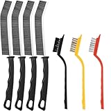 7 Stück Fugenbürste Hartborsten Fugenbürste Spaltreinigungsbürste Mini Drahtbürsten Eckenreinigungsbürste Lang Griff Reinigungsbürste für die Reinigung von Rost, Fliesenböden, Badezimmer,Küche