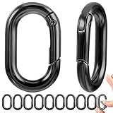 10 Stück Kleine Carabiner 1 Zoll Schwarzer Karabiner Klettern O-Ring-Kleine Karabinerhaken Karabiner Schwarz Geeignet für Auto-Schlüsselanhänger-Haken und Geldbörsen-Schlüsselanhänger-Ersatzteile
