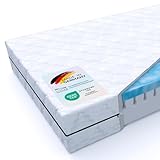 MSS e.K. 7 Zonen Gel-Kombimatratze BeActive 90 x 200 x 16 cm (Kernhöhe 14 cm) in H3 Memory-Gelschaum & Komfortschaum inkl. versteppten Bezug