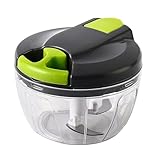 Manueller Zwiebelhacker mit Zugmechanismus, Gemüsehäcksler – Multi-Schneider & Knoblauchhacker (520ml)