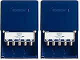 EDISION OMS-4 SAT-Verteiler 4-Fach MAST Outdoor, geignet für TV, Satellit, Kabel-Fernseher, Radio, Unicable, Frequenzbereich 5-2400Mhz, DVB-S2, DVB-T2, DVB-C, DC Durchgang, Wetterfestes Gehause