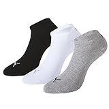 PUMA Damen Sneaker Trainer Plain Socken, Grau / Weiß Schwarz, 39-42 EU