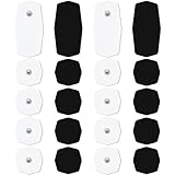 AUVON 20er Set TENS EMS Elektroden-Pads, 5x5 cm TENS Gerät Elektroden Pads Druckknopf, Wiederverwendbar Pads mit verbesserter Selbstklebeleistung und nicht reizendem Design für die Elektrotherapie