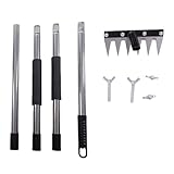 Robuster Unkrautrechen aus Eisen mit 62 Zoll langem Griff, 6 oder 8 Zähne Garten-Unkrautzieher, Gartengerät zum Entfernen von Unkraut, Lösen des Bodens, Reinigen von Blumenbeeten, (6 Tine)