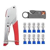 Koaxialkomprimierungswerkzeug Mit Bedienungsanleitung Koax Cable Crimper Cable Stripper RG6 RG59 Mit F Kompressionsstecker
