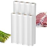 Pfloge® Vakuumierbeutel, 8 Rollen Vakuumierfolie, 4 STK 20 * 300cm & 4 STK 28 * 300cm Vakumierergerät Beutel, BPA-frei Folie für Vakuumiergerät, Kochfest, Sous Vide